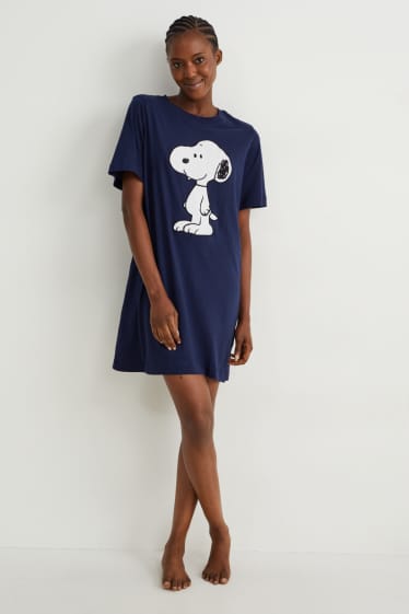 Femmes - Chemise de nuit - Snoopy - bleu foncé