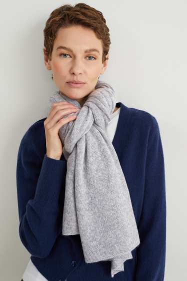 Women - Cashmere scarf - gray-melange
