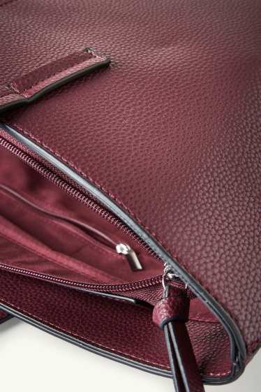 Dames - Shopper - imitatieleer - bordeaux