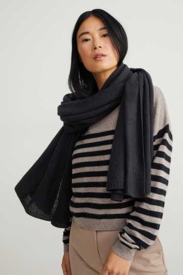 Women - Cashmere scarf - black