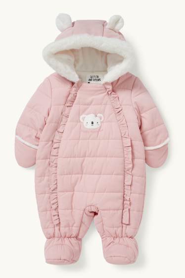 Bébés filles - Combinaison de neige à capuche pour bébé - rose