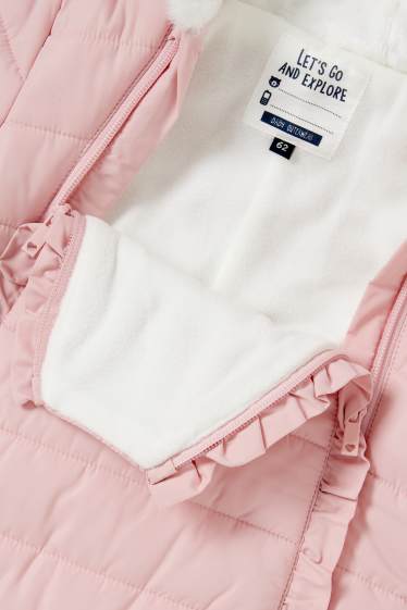 Bébés filles - Combinaison de neige à capuche pour bébé - rose