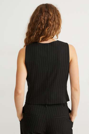 Women - Waistcoat - pinstripes - black / white