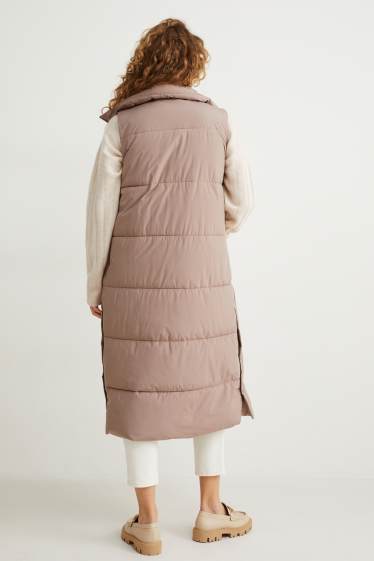 Femmes - Doudoune longue sans manches - beige
