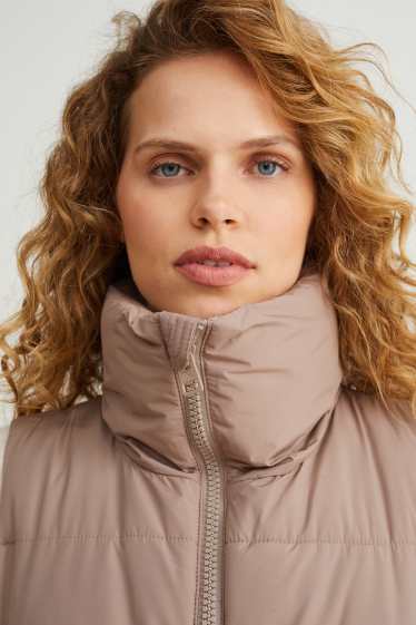 Femmes - Doudoune longue sans manches - beige