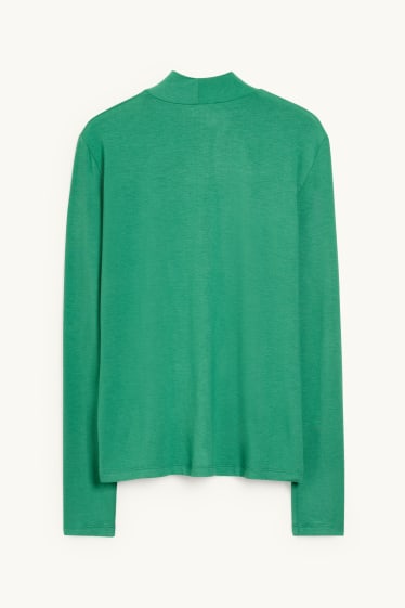 Dames - Shirt met rolkraagje - groen