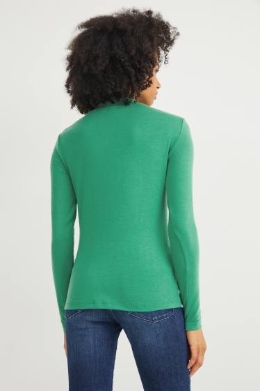 Dames - Shirt met rolkraagje - groen