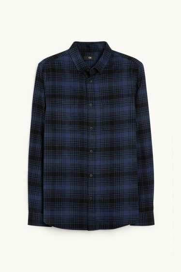 Herren - Hemd - Regular Fit - Button-down - kariert - dunkelblau