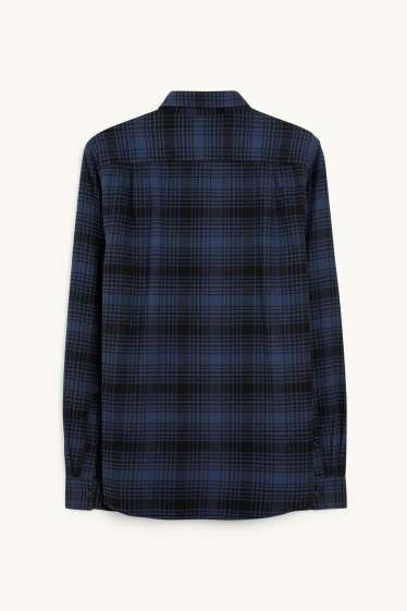 Herren - Hemd - Regular Fit - Button-down - kariert - dunkelblau