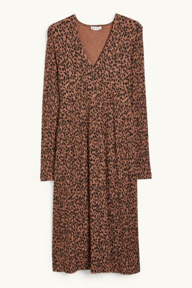 Femmes - Robe d’allaitement - à motif - marron
