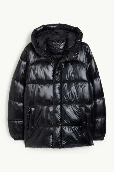 Men - Quilted jacket with hood - black