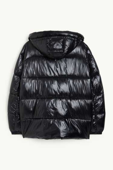 Men - Quilted jacket with hood - black