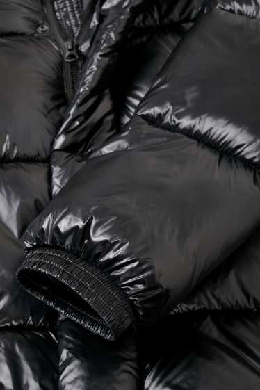 Men - Quilted jacket with hood - black