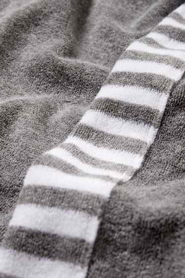 Femmes - Peignoir en éponge avec capuche - gris chiné