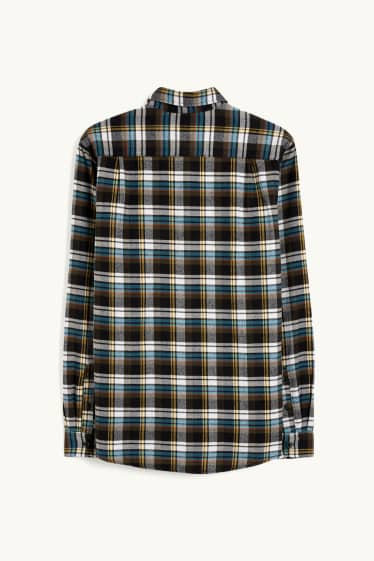 Home - Camisa de franel·la - regular fit - Kent - de quadres - verd