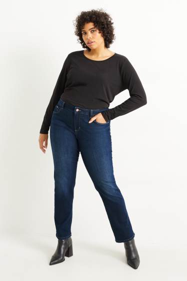 Damen - Straight Jeans - Mid Waist - LYCRA® - jeansblau