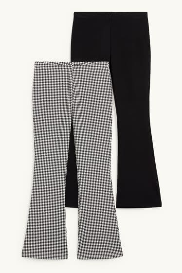 Bambine - Confezione da 2 - leggings termici - taglio svasato - nero