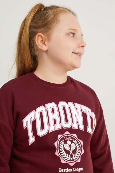 Kinderen: meisjes - Uitgebreide maten - sweatshirt - bordeaux