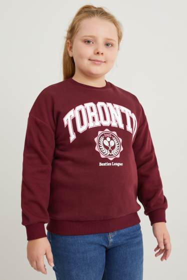 Kinderen: meisjes - Uitgebreide maten - sweatshirt - bordeaux