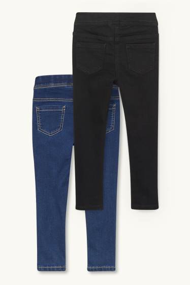 Kinderen: meisjes - Set van 2 - jegging - blauw / zwart