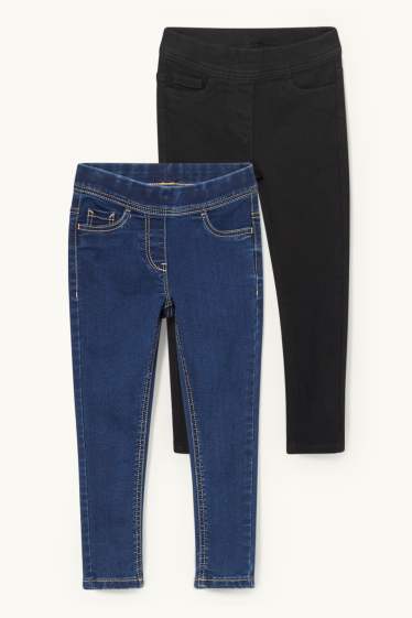 Kinderen: meisjes - Set van 2 - jegging - blauw / zwart