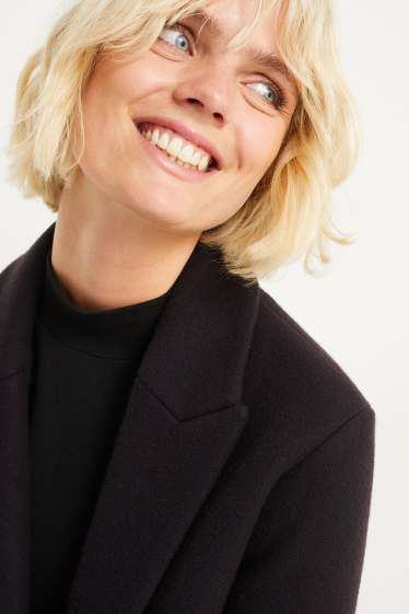 Donna - Cappotto - misto lana - blu scuro