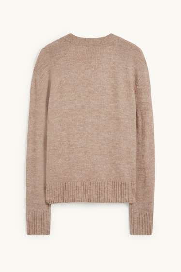 Damen - Basic-Strickjacke - hellbeige