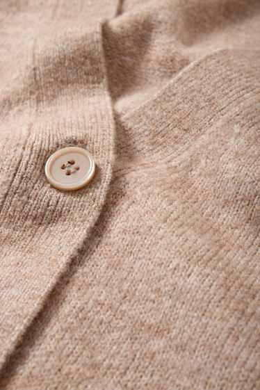 Damen - Basic-Strickjacke - hellbeige