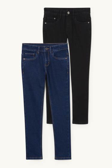 Kinder Buben - Multipack 2er - Skinny Jeans - schwarz