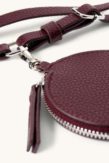 Damen - Set - Handytasche und Portemonnaie - Lederimitat - 2 teilig - bordeaux