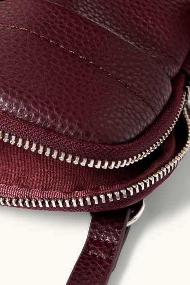 Damen - Set - Handytasche und Portemonnaie - Lederimitat - 2 teilig - bordeaux