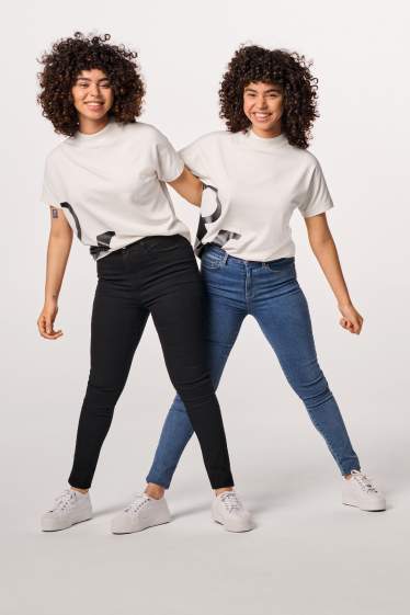 Mujer - Jegging jeans - high waist - negro