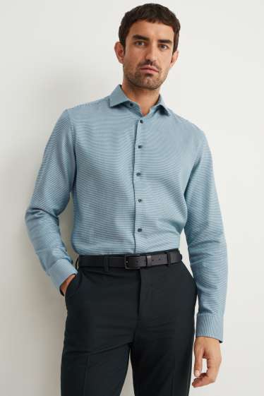 Men - Business shirt - regular fit - cutaway collar - easy-iron - green