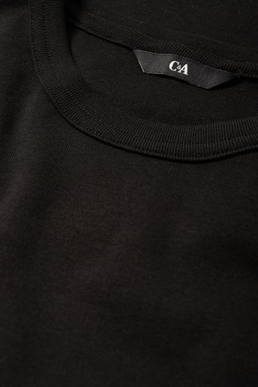 Pánské - Tričko - slim fit - černá