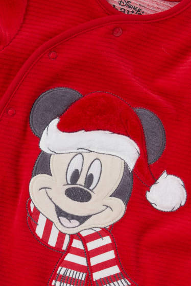Baby Boys - Mickey Mouse - baby Christmas sleepsuit - red
