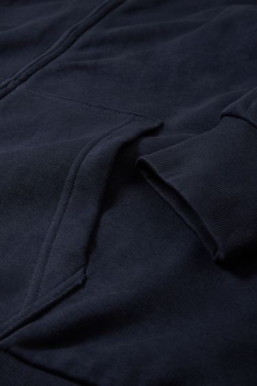 Hommes - Sweat zippé à capuche - bleu foncé