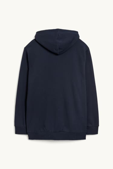 Hommes - Sweat zippé à capuche - bleu foncé