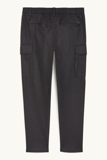Heren - Cargobroek - tapered fit - Flex - zwart mix