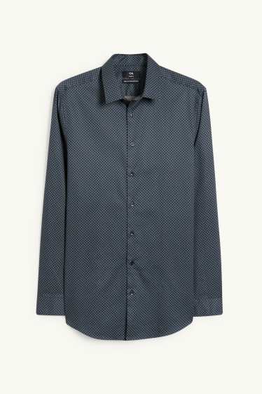 Men - Business shirt - slim fit - Kent collar - easy-iron - blue / beige