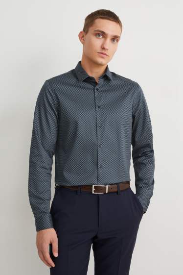 Men - Business shirt - slim fit - Kent collar - easy-iron - blue / beige