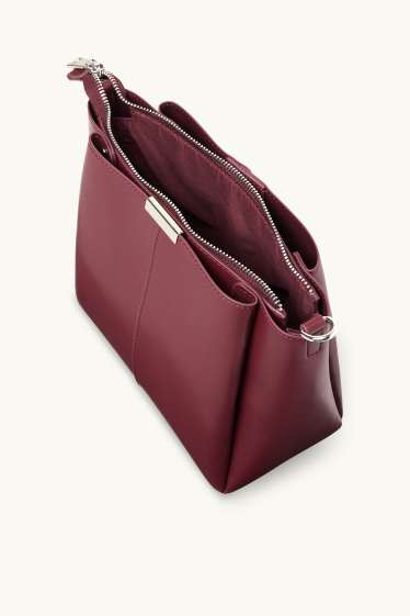 Women - Shoulder bag - faux leather - bordeaux