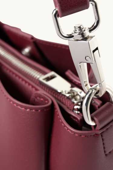 Women - Shoulder bag - faux leather - bordeaux
