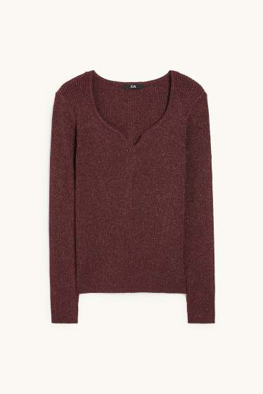 Damen - Pullover - bordeaux