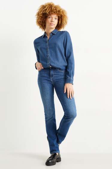 Femmes - Straight jean - mid waist - LYCRA® - jean bleu
