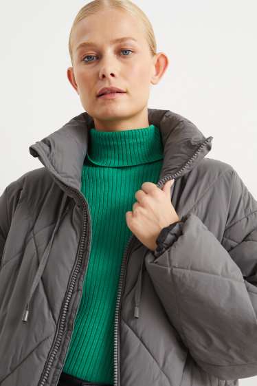 Women - Quilted jacket - gray