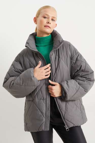 Women - Quilted jacket - gray