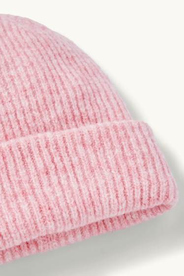 Bambine - Berretto in maglia - rosa