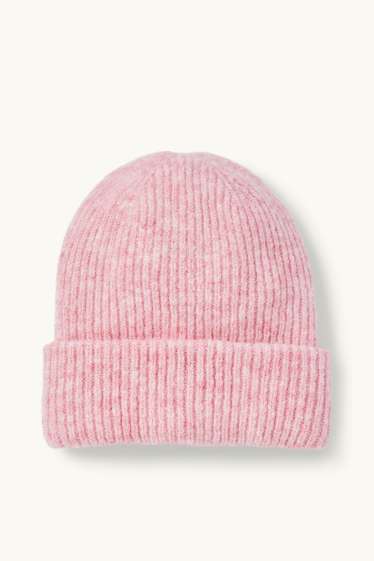 Bambine - Berretto in maglia - rosa