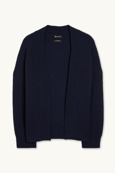 Women - Cashmere cardigan - dark blue