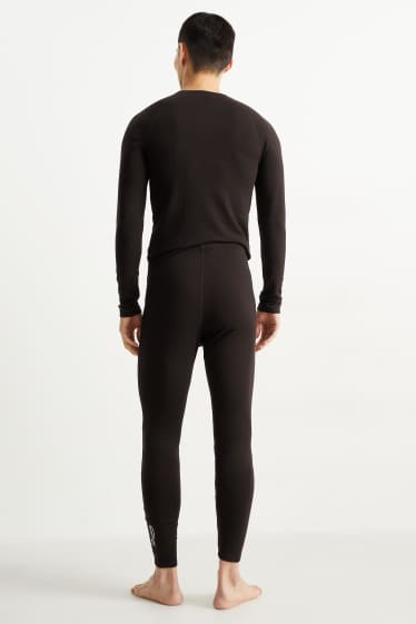 Herren - Lange Thermo-Unterhose  - schwarz